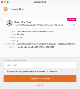 Sign cross chain transaction with your Substrate wallet