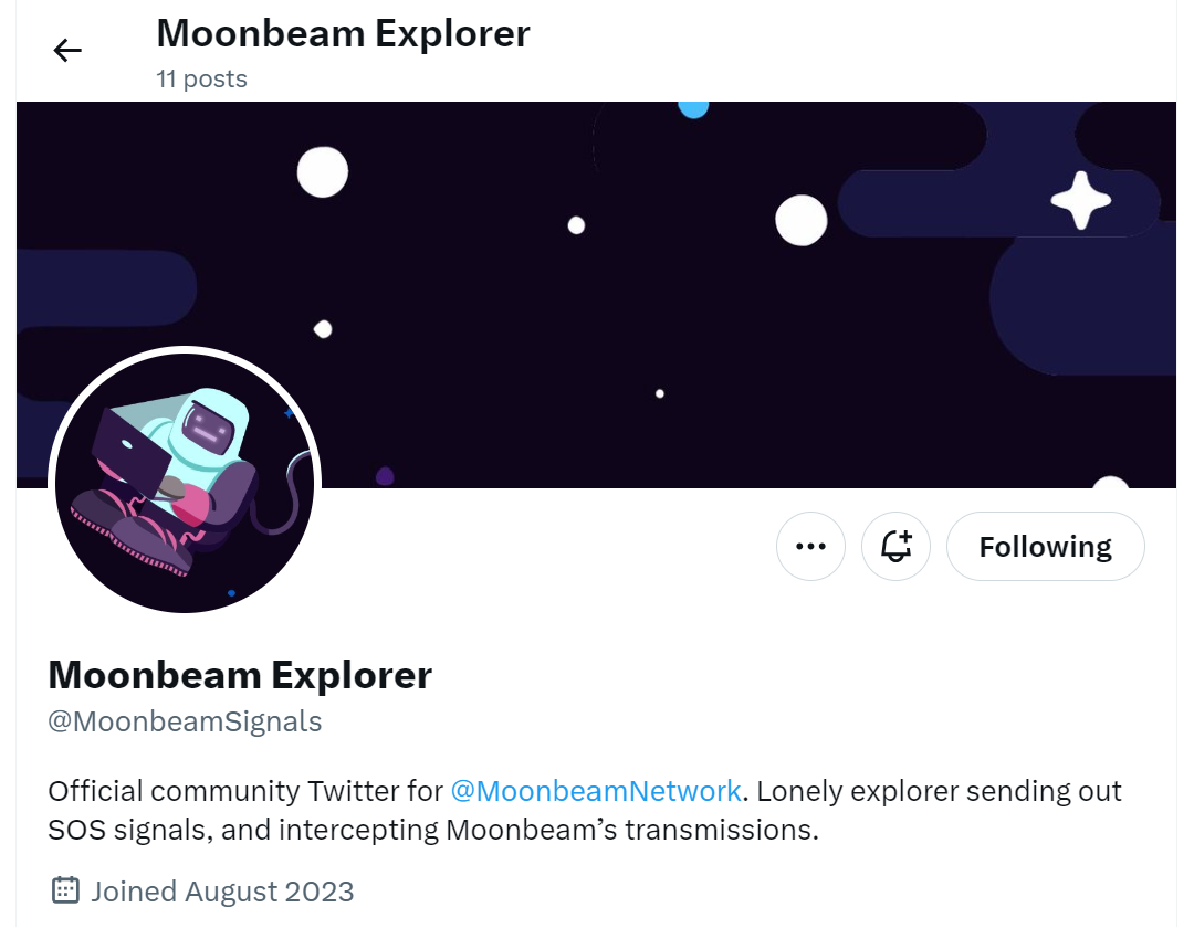 Moonbeam Signals Account