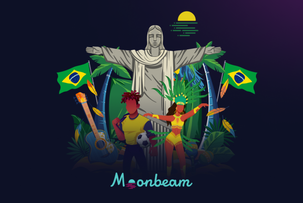 Illustration representing Moonbeam integration into Brazilian culture.